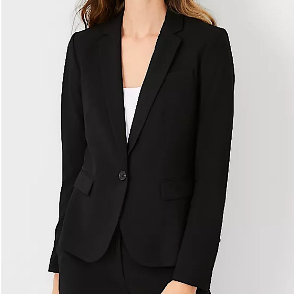 Anne Klein women’s The One-Button Blazer in Seasonless Stretch size 10 black